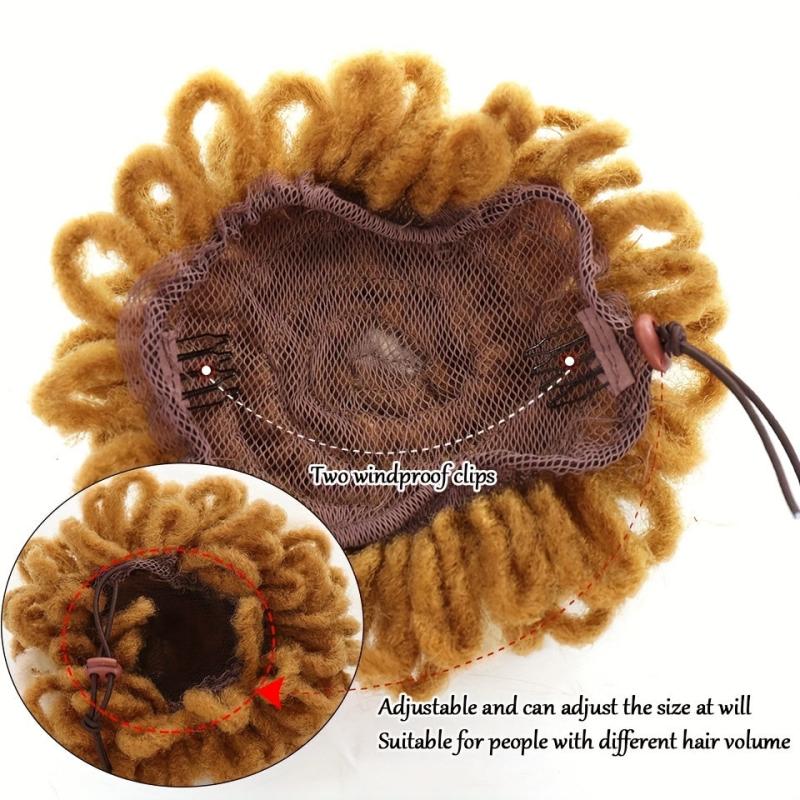 Puff Drawstring Afro Dreadlock Hair Bun Ponytail Extensions - 15 24 Cm