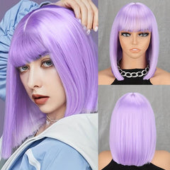 Short Bob Cut Wigs for Women Synthetic Hair Halloween Party