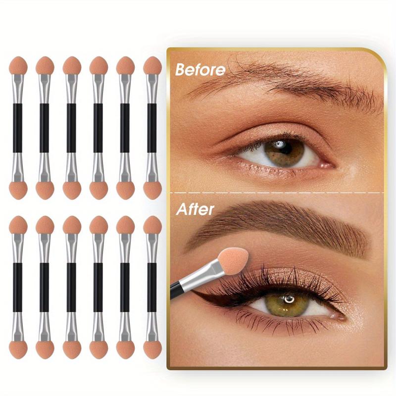 12Pcs Eyeshadow Sticks Lip Gloss Sticks Sponge Eyeshadow Brush Lip Brush