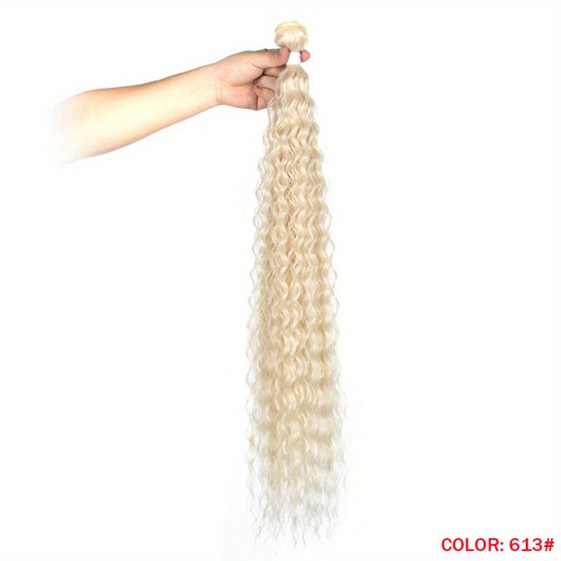 613 Blonde Hair Bundle Long Curly Wave Hair 28 cm Ombre Hair Bundles