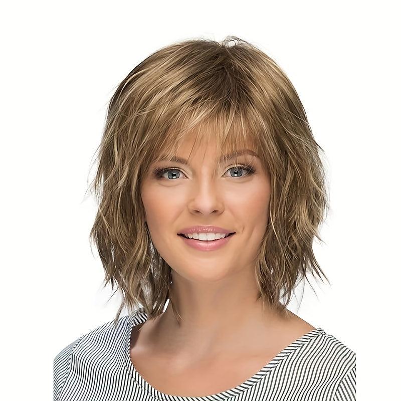 Ombre Curly Wig With Side Bangs 30 48 Cm Short Synthetic Hair For Women