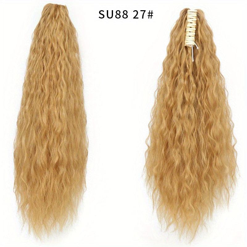 55 88 Cm Long Curly Wavy Hair Extensions Claw Ponytail Natural Synthe