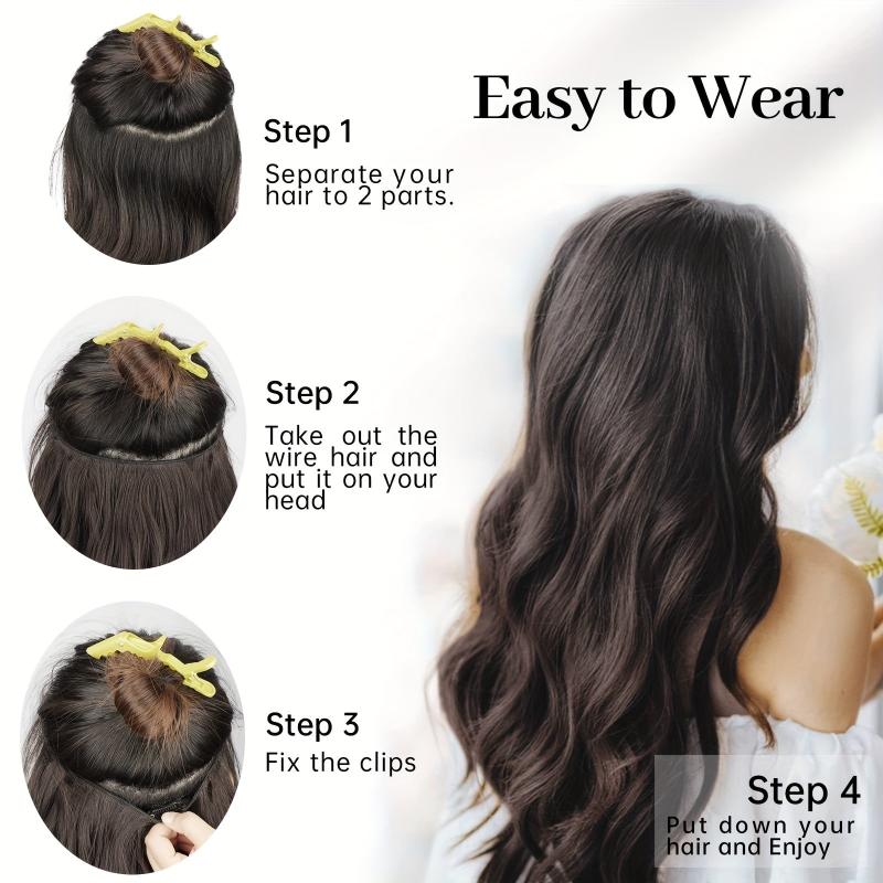 55 Long Wavy Synthetic Hair Pieces for Daily Use