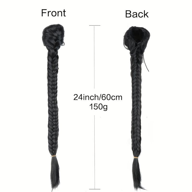 Blonde Fishtail Hairpiece Drawstring Ponytail Clip In Hair Extension