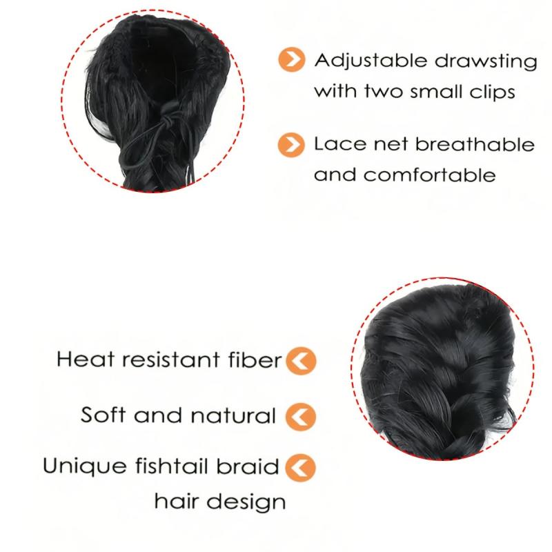 Blonde Fishtail Hairpiece Drawstring Ponytail Clip In Hair Extension
