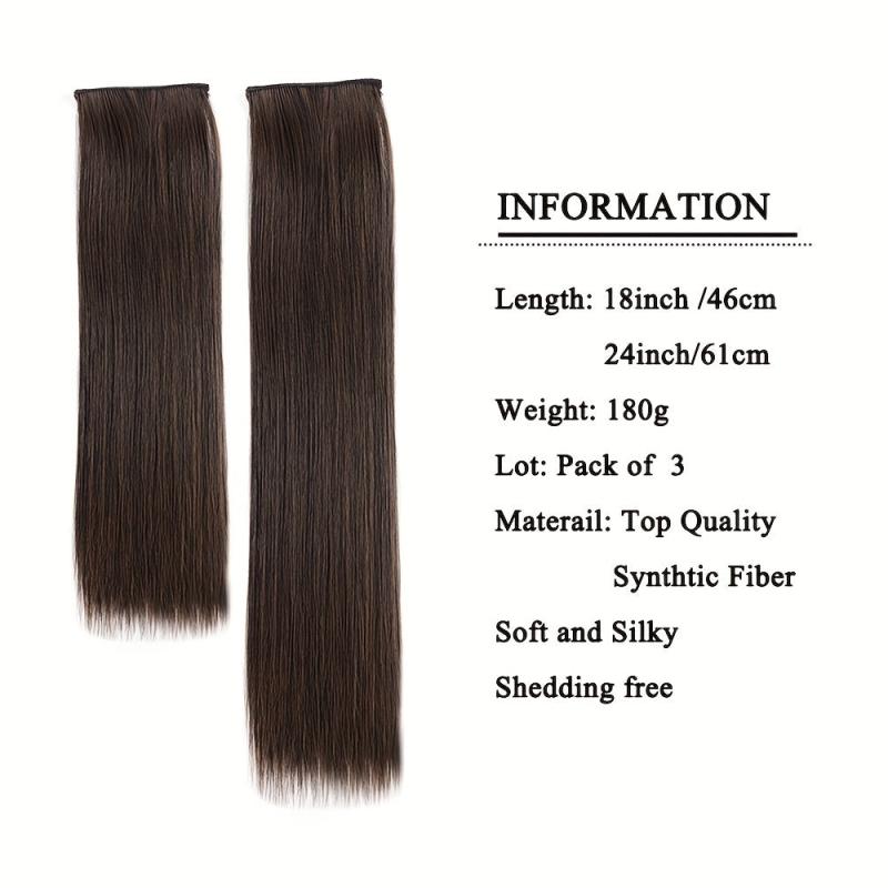 3 Pack 45 72 60 96 Cm Clip Hair Extensions Synthetic Heat Resistant Adds Volume