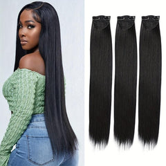 3 Pack 45 72 60 96 Cm Clip Hair Extensions Synthetic Heat Resistant Adds Volume