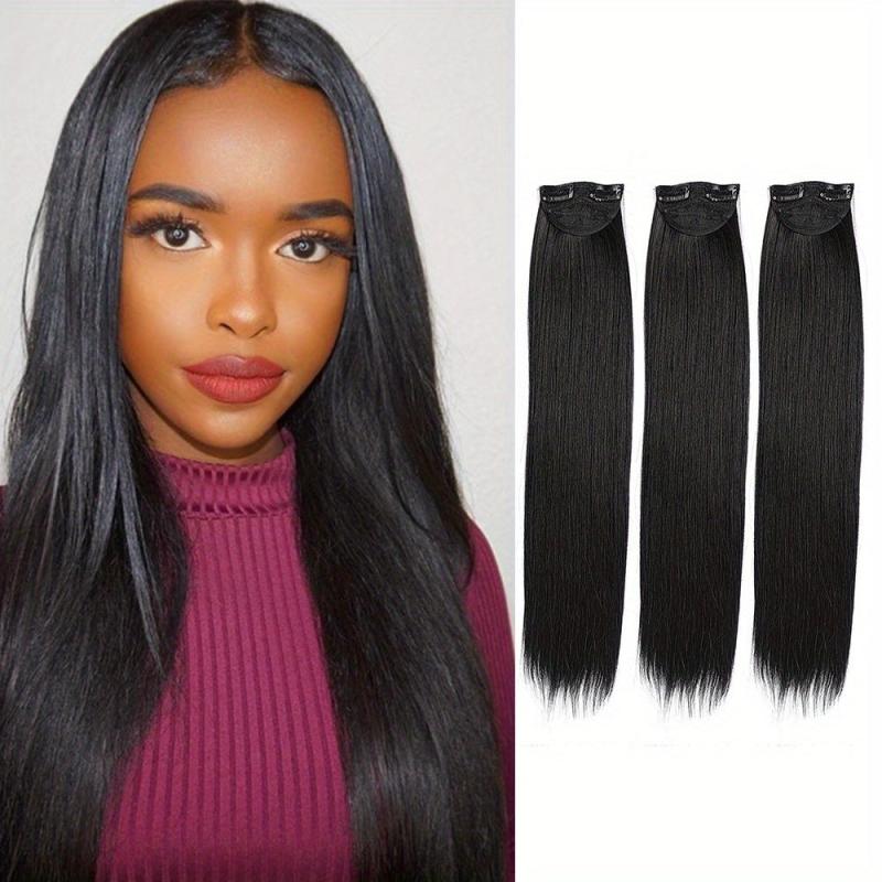 3 Pack 45 72 60 96 Cm Clip Hair Extensions Synthetic Heat Resistant Adds Volume