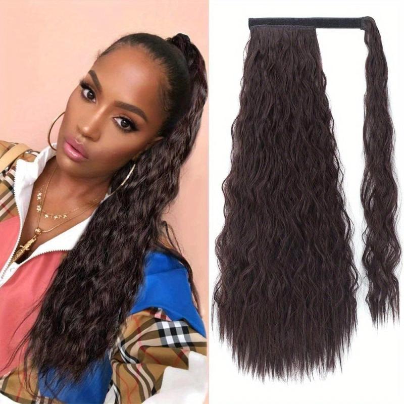 50 8 Cm Long Corn Wavy Ponytail Extensions Wrap Around Hairpiece Women