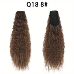 55 88 Cm Long Corn Wave Ponytail Extensions Synthetic Hairpiece Natural Looking