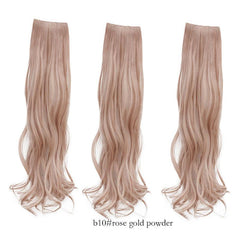 Female Wig Piece Short Long Hair Powder Brown 3 Piece Set