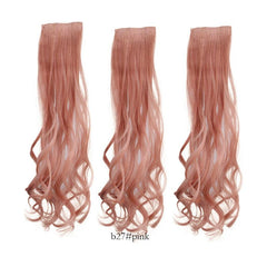 Female Wig Piece Short Long Hair Powder Brown 3 Piece Set