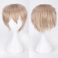 Colorful Short Straight Synthetic Wig With Bangs Anime Cosplay Wig