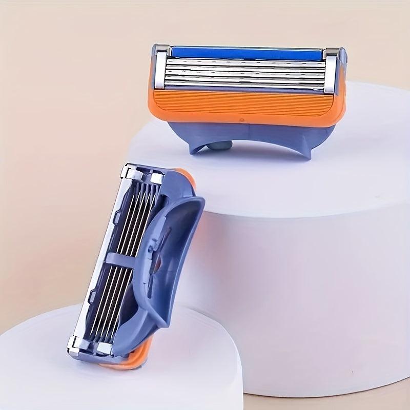 Men's 5-Layer Stainless Steel Razor Set with Replaceable Blades