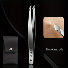 Professional Stainless Steel Tweezers for Eyebrows and Facial Hair Removal