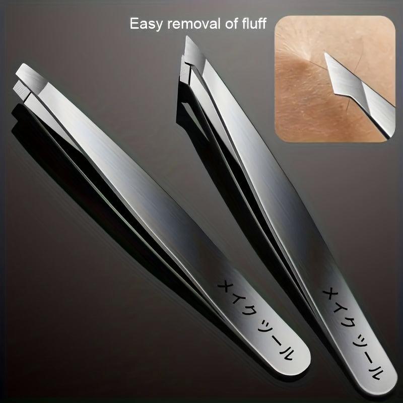 Professional Stainless Steel Tweezers for Eyebrows and Facial Hair Removal