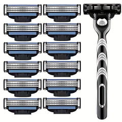 Men's 4-Blade Razor Manual Beard Scrapper Set