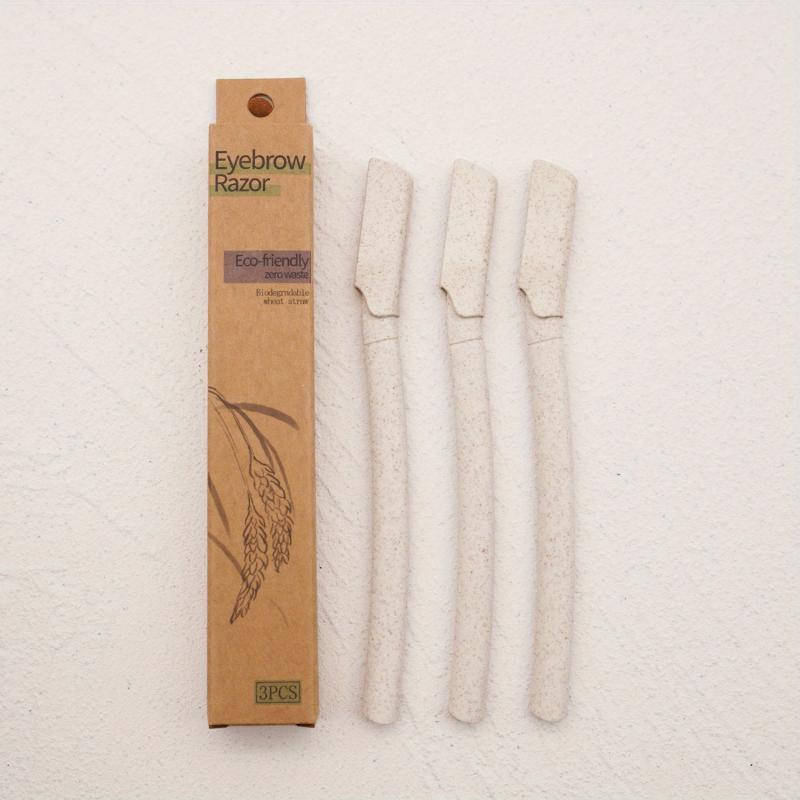 3pcs Eco Friendly Dermaplaning Tool Set Wheat Straw Razors for Men & Women
