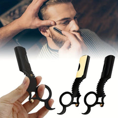 Straight Edge Haircut Razor with 10 Blades Haircut Beard Eyebrow Shaving Tool