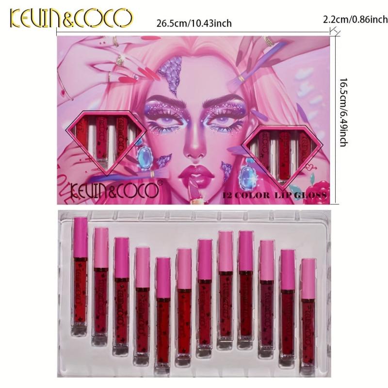 KEVIN&COCO 12 Pcs Lip Gloss Dream Makeup Beauty Urban Style