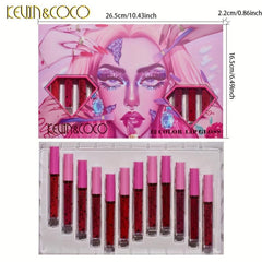 KEVIN&COCO 12 Pcs Lip Gloss Dream Makeup Beauty Urban Style