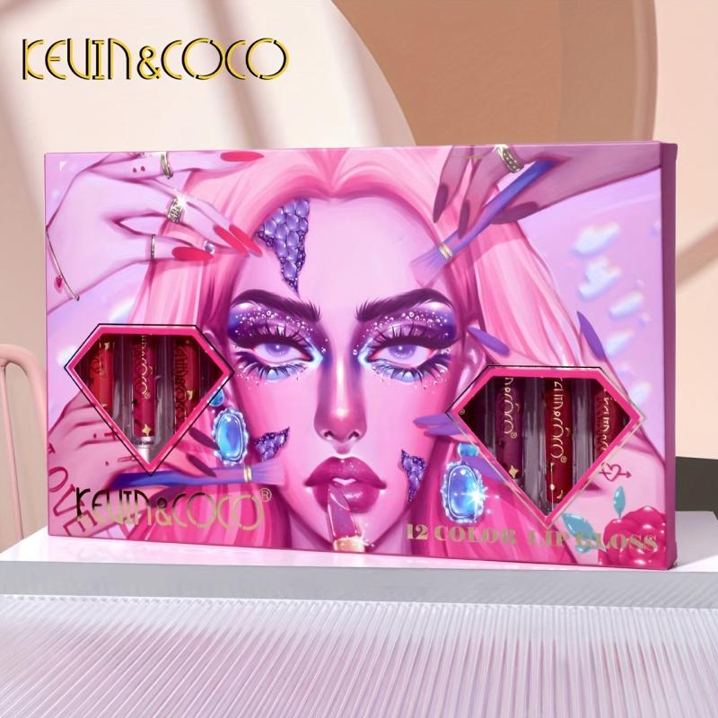 KEVIN&COCO 12 Pcs Lip Gloss Dream Makeup Beauty Urban Style