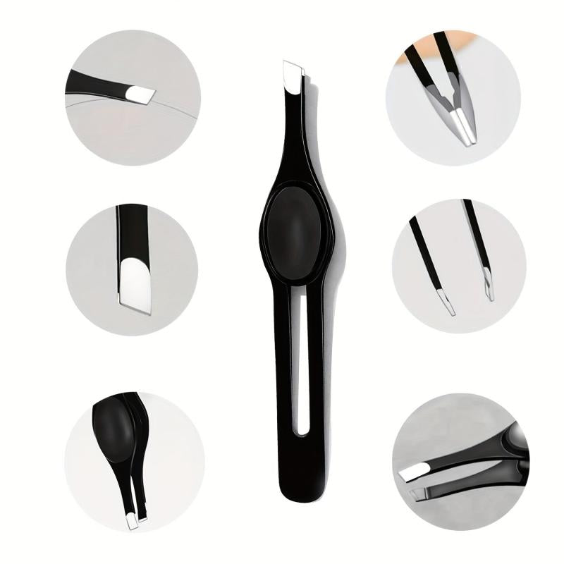 Colorful Hair Stainless Steel Slanted Tweezers for Eyebrows
