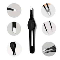 Colorful Hair Stainless Steel Slanted Tweezers for Eyebrows