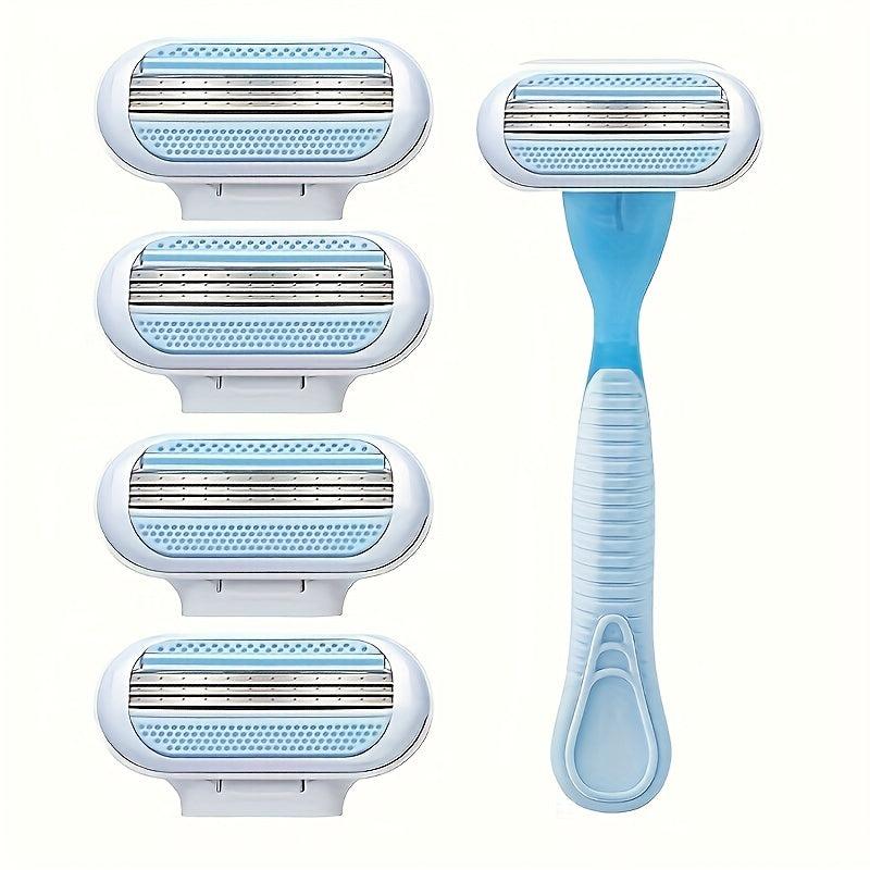 12 Pcs Women's 3 Blade Safety Razor with Fusion Blades for Hair Removal