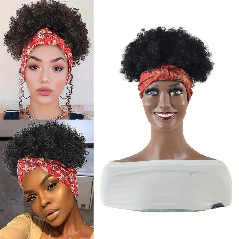 Short Kinky Curly Afro Ponytail Wig