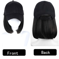 Short Straight Bob Wig Adjustable Size Synthetic Hairpiece