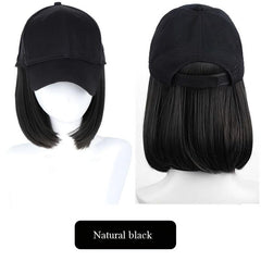 Short Straight Bob Wig Adjustable Size Synthetic Hairpiece