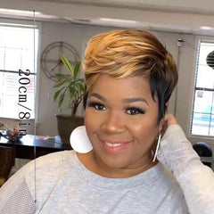 Short Curly Pixie Cut Wig With Bangs for Beginners