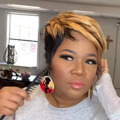 Short Curly Pixie Cut Wig With Bangs for Beginners