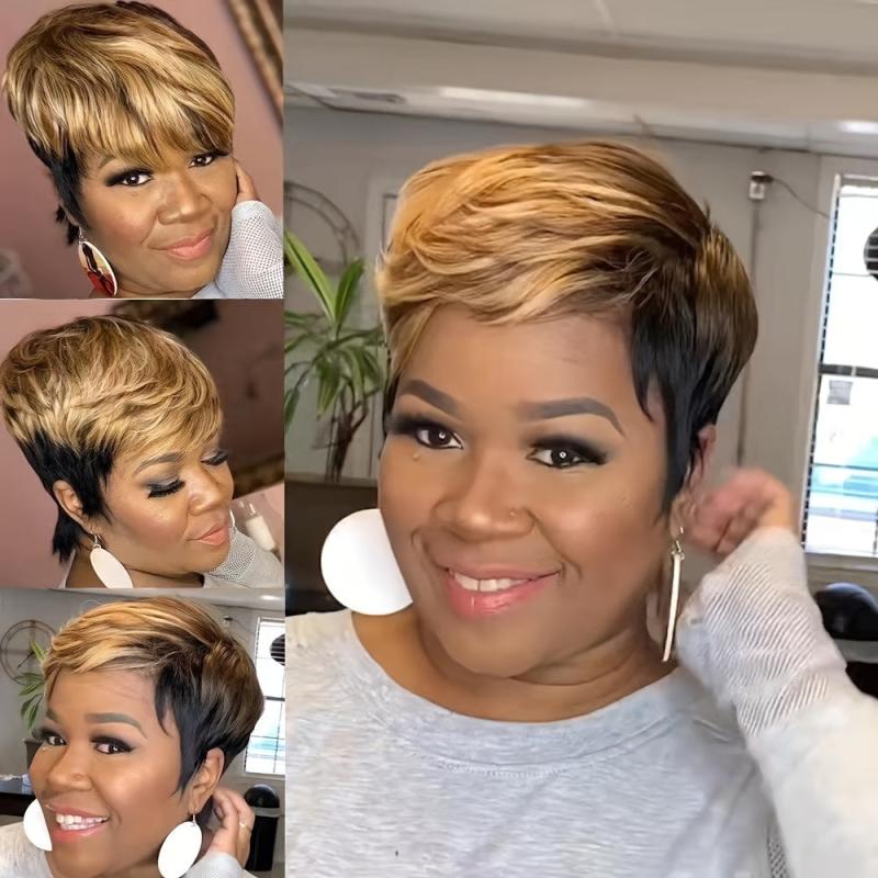 Short Curly Pixie Cut Wig With Bangs for Beginners