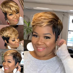 Short Curly Pixie Cut Wig With Bangs for Beginners