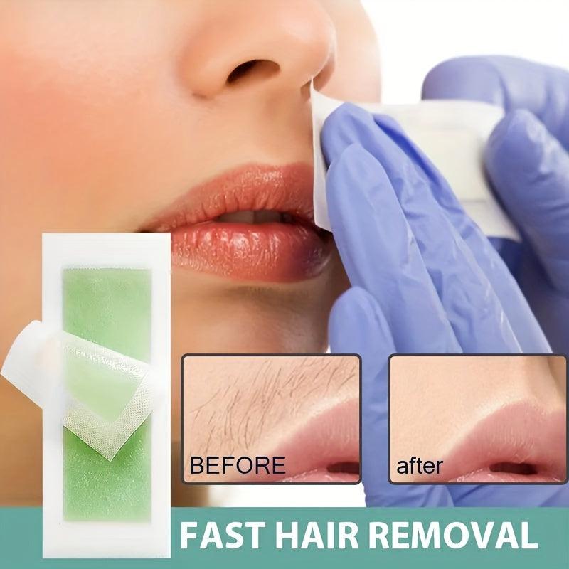 Facial Wax Strips 30ct Hair Removal Waxing Strips with 3 Cleaning Wipes
