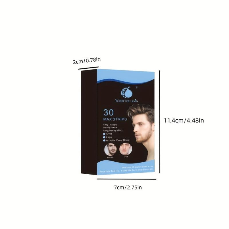 Body Waxing Strips 30 Counts Quick & Painless Hair Removal Wax Strips