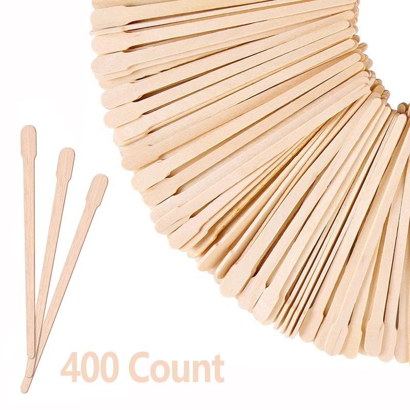 400 Natural Wooden Wax Sticks for Hair Removal and Smooth Skin