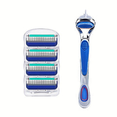 Vintage 5 Layer Manual Razor Set with 1 Handle & 0 4 8 Refills