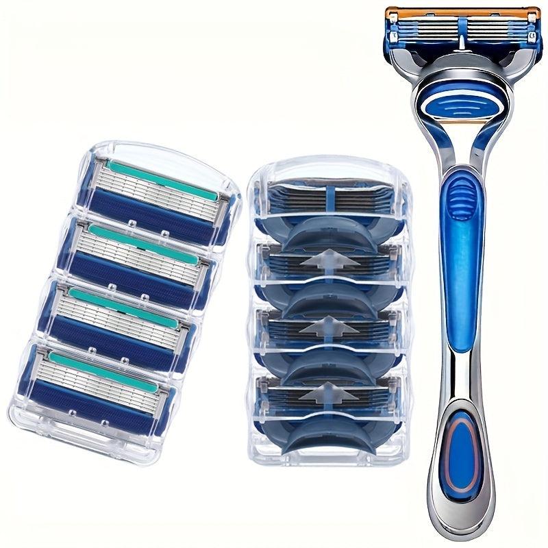 Vintage 5 Layer Manual Razor Set with 1 Handle & 0 4 8 Refills
