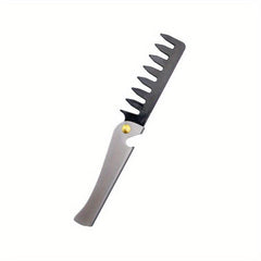 Mythus Folding Comb Wide Tooth Hair Comb Stainless Steel Anti static Detangling