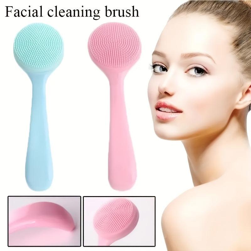 2pcs Skin Massage Brush Exfoliating Facial For Deep Cleaning Care Pink