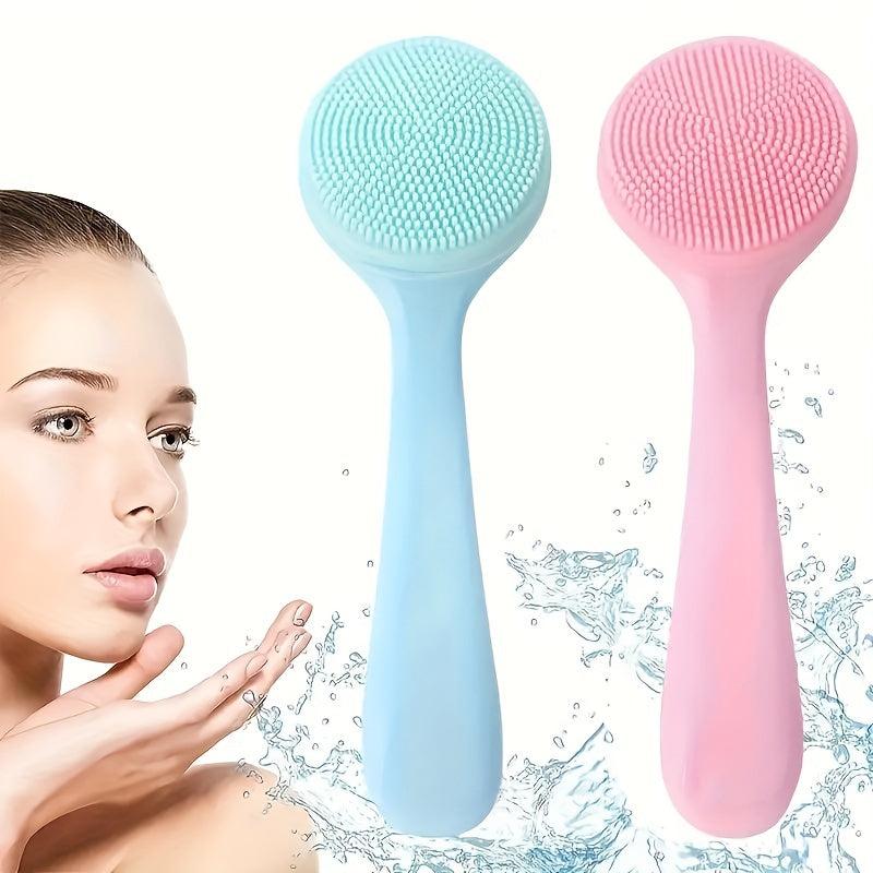 2pcs Skin Massage Brush Exfoliating Facial For Deep Cleaning Care Pink
