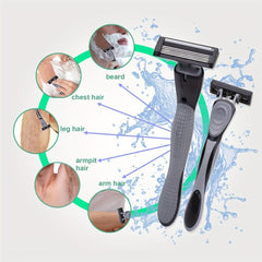 Men's 5 Blade Disposable Razor Kit with 6 Refills