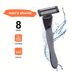 Men's 5 Blade Disposable Razor Kit with 6 Refills