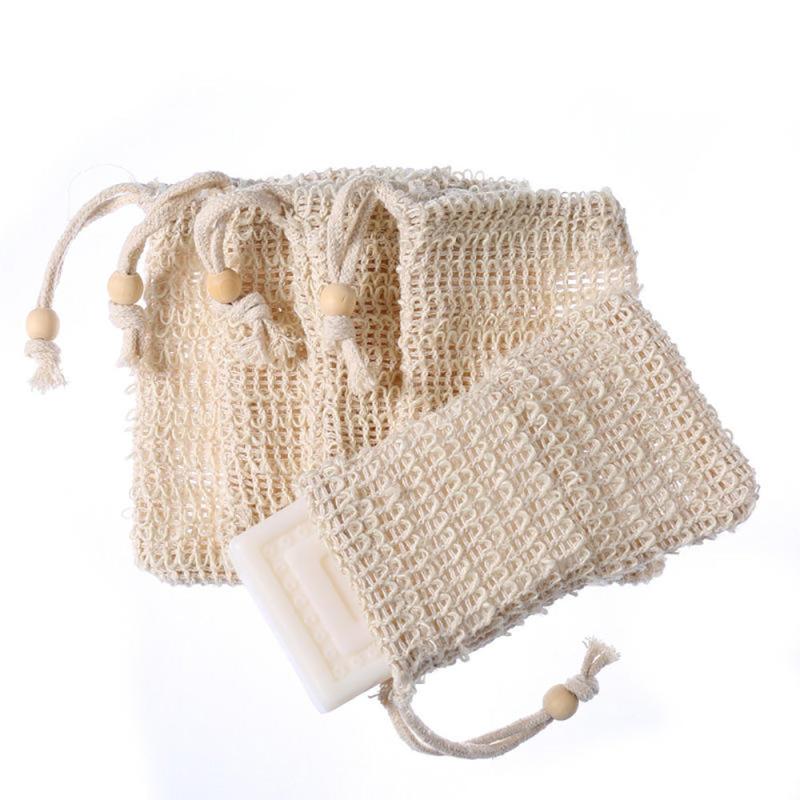 5 Pack Natural Fiber Soap Bags for Foaming and Drying Soap