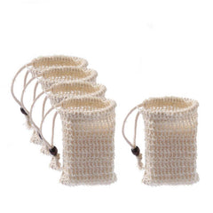 5 Pack Natural Fiber Soap Bags for Foaming and Drying Soap
