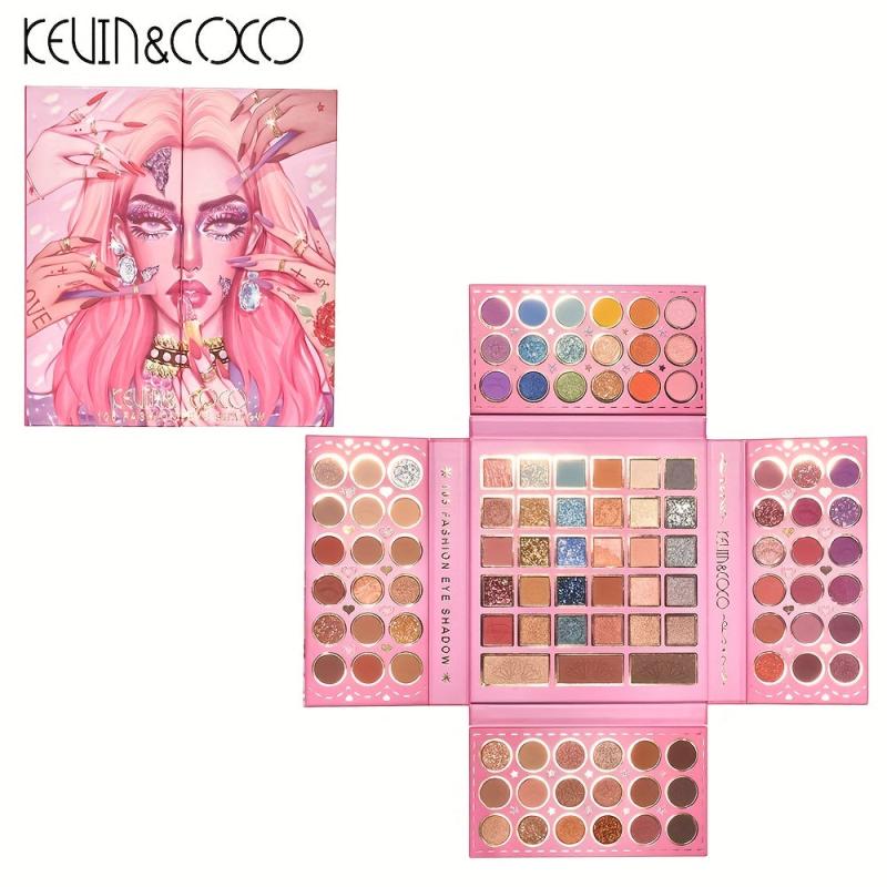 4-Layer Eyeshadow Palette for Brightened Skin Tone & 3-in-1 Contour Makeup