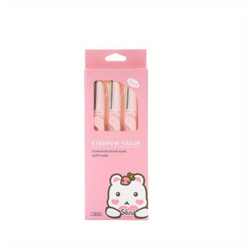 3pcs Foldable Women's Razors Makeup Facial Eyebrow Lip Razor